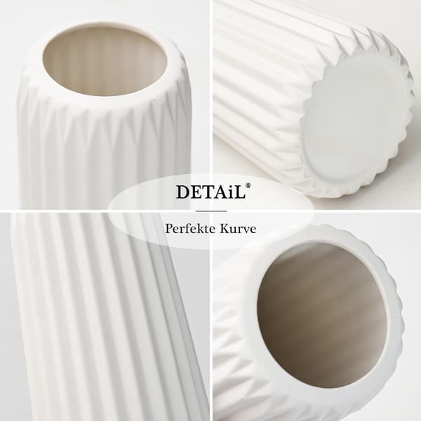 Vit keramikvas set om 3 - Modern minimalistisk bohemisk vas