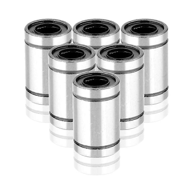 6 x LM8UU Linjärlager för 3D-skrivare, DIY och CNC-rörelse 8mm x 15mm x 24mm (6 st)