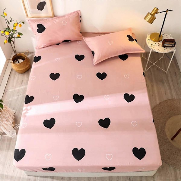 Madrasskydd för barn, blå stjärnmåne galax lakan för enkelsäng resårmadrass för upp till 25-30 cm madrass, rosa-180*200*27cm