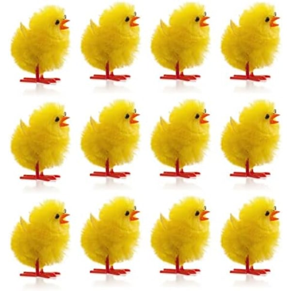 Gula kycklingar | 12 st påskkycklingar | 4 cm - Höjd Mi