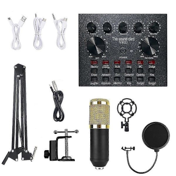 Externt Gränssnitt Live Stream V8 Bm800 Ljud Ljudkort Usb Douyin Live Inspelningsstudio Profession
