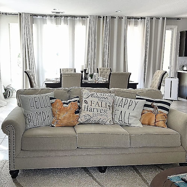 Wabjtam Höst Utomhus Kuddfodral, 45 x 45 cm Set med 4 Vattentäta Prydnadskuddfodral, Thanksgiving Kudddekor för Hem Uteplats Veranda