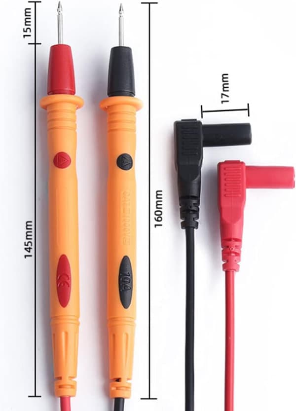 Set med 2 1000V/10A digital multimeter mätlinjer, multimeter testkablar