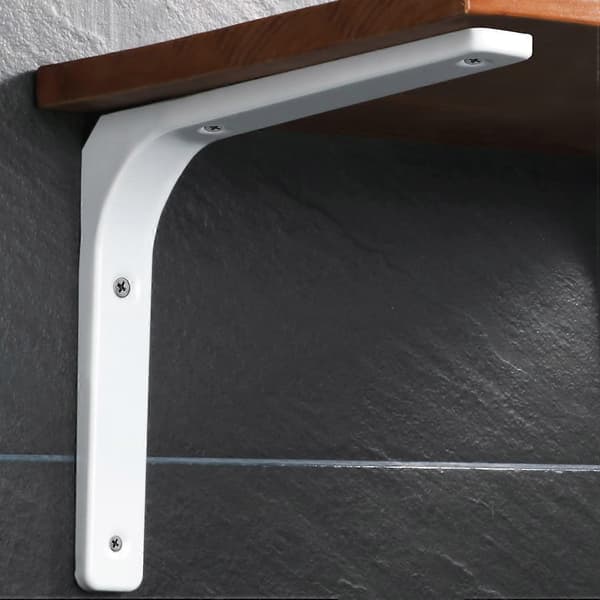 Hyllkonsol Vinkelkonsol Hyllkonsol Hyllkonsol Väggmontering 200mm*150mm, Blank Vit Metallfinish, 2 Stycken