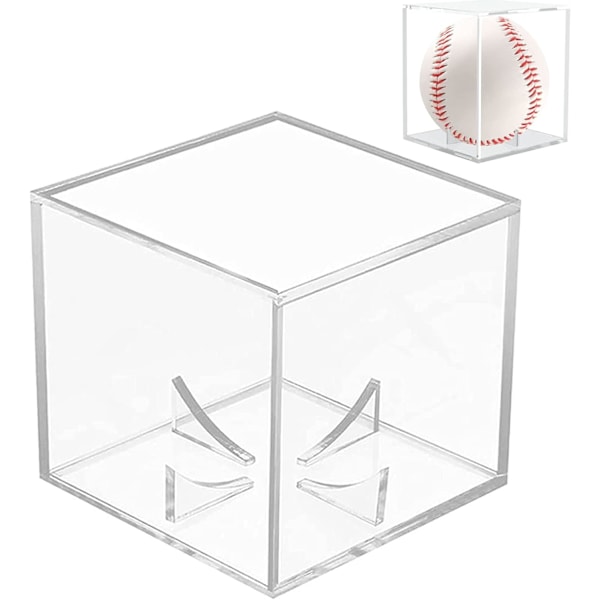 Baseboll Display Case, UV-skyddad Akryl Kub Basebollhållare, Fyrkantig Klar Låda, Officiell Sport Baseboll Autograf Display Case