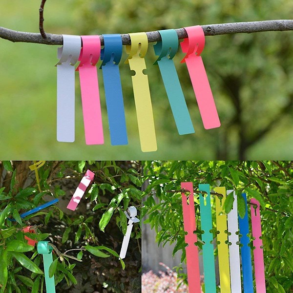 Växtetiketter, Plast Trädgårdsmarkör 120-pack Vattentät Hängande Växtetikett för Fröbrickor Gräs Träd Trädgårdsarbete 6 Färger 20 * 2CM