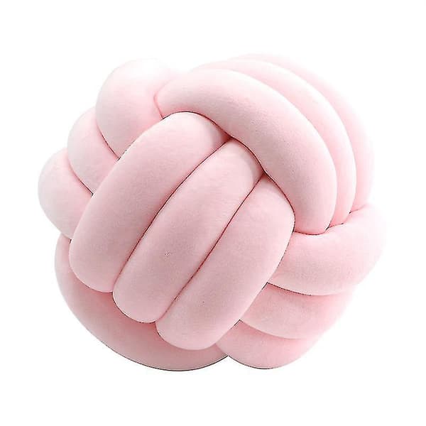 Liten Knutkudde Soffa Dekorativ Kudde Trestängad Bollkudde Rosa