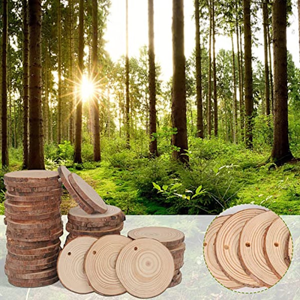 Träskivor 20 st Trädstamsskivor 9-10 cm Obehandlade Träcirklar