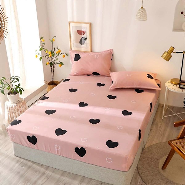 Madrasskydd för barn, blå stjärnmåne galax lakan för enkelsäng resårmadrass för upp till 25-30 cm madrass, rosa-180*200*27cm