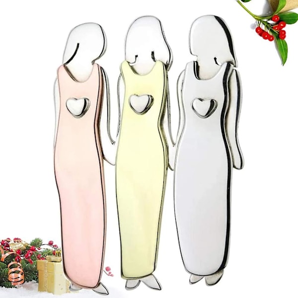 Alloy Sister Broschnål Set: 3 Systrar Klädnål Systerskap Brosch Legering Tröja Bröstnålar BFF B
