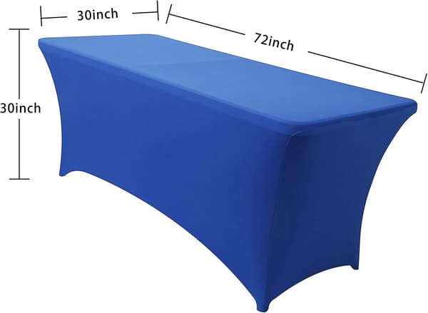 6ft Stretch Spandex Bordsöverdrag för Standard Fällbord - Universell Rektangulär Passformad Bordsduk