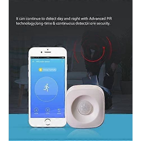 Trådlös WiFi Smart Home PIR Rörelsesensor Detektor Kompatibel med TUYA/Smart Life App