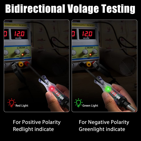Testljus 2PCS, 6V-12V-24V DC bilkretstestlampa