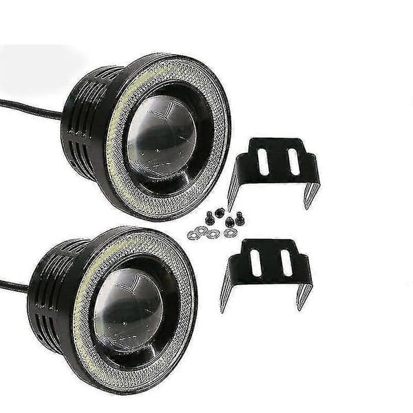 2-pack Bil Dimljus Ängelögon Ring Rund LED Strålkastare Universell Körljus