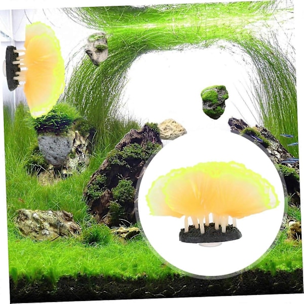 Akvarieväxt Landskapsarkitektur, Akvarium Ornament, Simuleringskorall Akvarietillbehör, Konstgjorda Landskapsmaterial, Orange