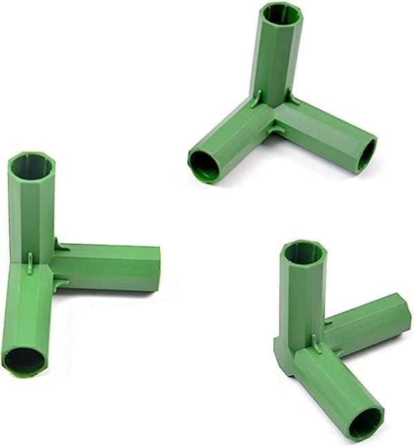 Växthusramskoppling, Växthusramsmöbelkopplingar, 10 stycken 16 mm Stabilt Stöd (3-vägs Rät Vinkel)