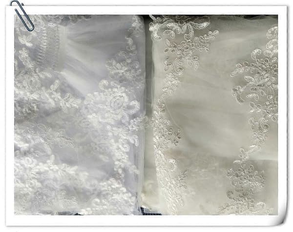 Enkellagers Brudslöja Bröllopsslöja Spetsbroderi Brudtillbehör 3m (Off White)