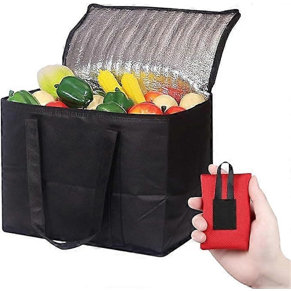 Vikbar kylväska med picknickfilt, 35L picknickväska, lunchväska, termoväska, isolerad väska för mattransport