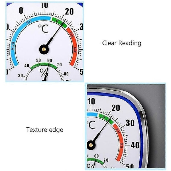 Analog Termometer Hygrometer Temperaturmätare Inomhus Utomhus Fuktighetsmätare R9JF