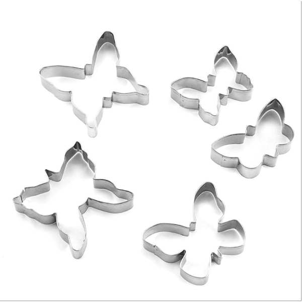 Butterfly Cookie Cutter, 5-delad Mini Stainless St