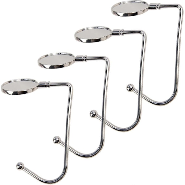 4-pack Strumpkrokar, för Mantelspis, Metallkrokar med Halkskydd, för Juldekoration, Silver