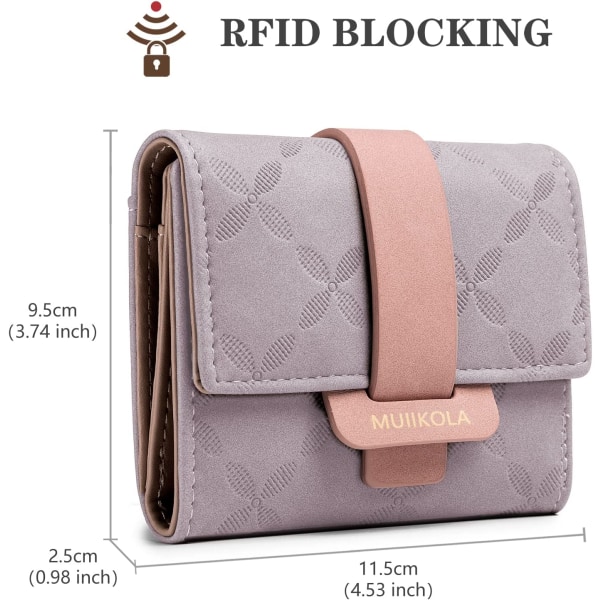 RFID-blockerande plånbok för kvinnor med flera kortplatser