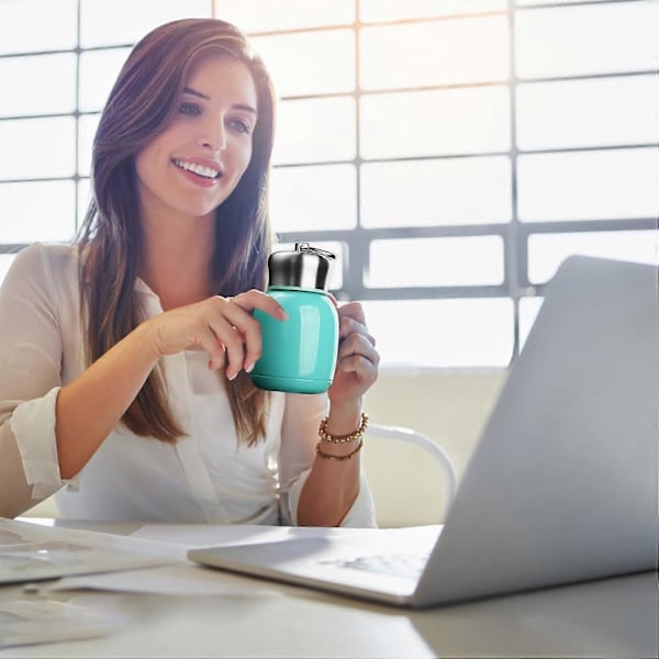 200ml Mini Termosar Vattenflaska Vakuumflaskor Kaffe Mjölk Drickkopp Läckagesäker Varm och Kall Vattenflaska Resa (Blå)