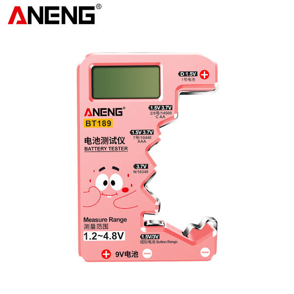 ANENG BT189 Digital Batteritestare LCD-Display AA AAA 9V 1.5V 3V Knappcellsbatteri Kapacitetskontroll Lastanalysator