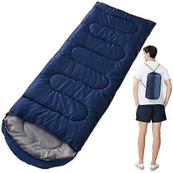 Ultralätt Dunsovsäck för Barn och Vuxna, Kall Sovsäck för Camping Vandring Trekking Backpacking Utomhus Kompakt Sovsäck - Marinblå 0,7kg