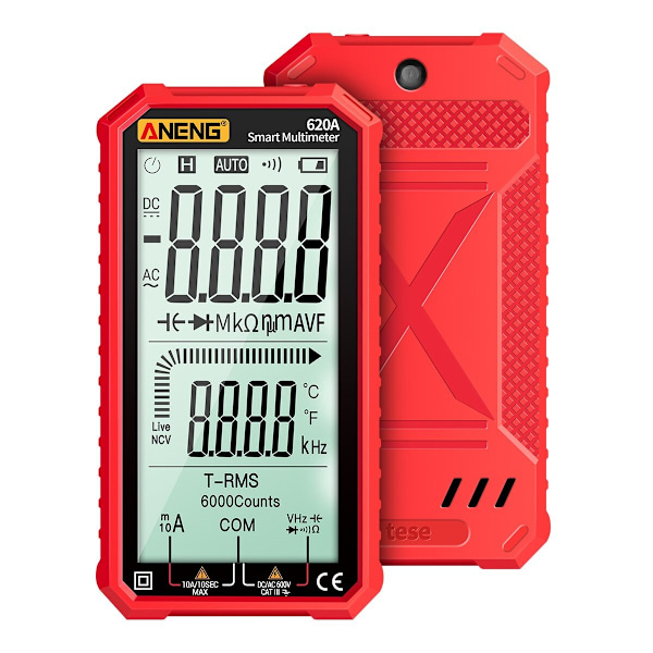 ANENG 620A 4,7-tums Stor LCD-skärm Automatisk + Manuell Intelligent True RMS Digital Multimeter Resistans Diod Kapacitans Temperatur Frekvens Testare
