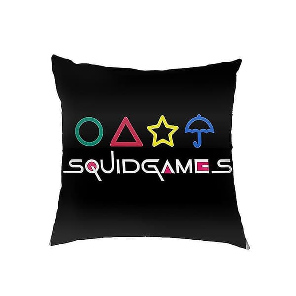 Squid Game Kramkuddfodral 45cm Bilkudde Vardagsrum Soffkudde Kuddfodral