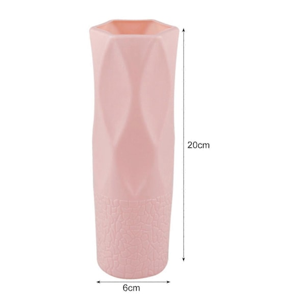 Rosa Keramikliknande Plastvas, Svår att Ha Sönder och Hållbar, Dekorationsvas för Vardagsrum