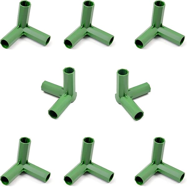 Växthusramskoppling, Växthusramsmöbelkopplingar, 10 stycken 16 mm Stabilt Stöd (3-vägs Rät Vinkel)