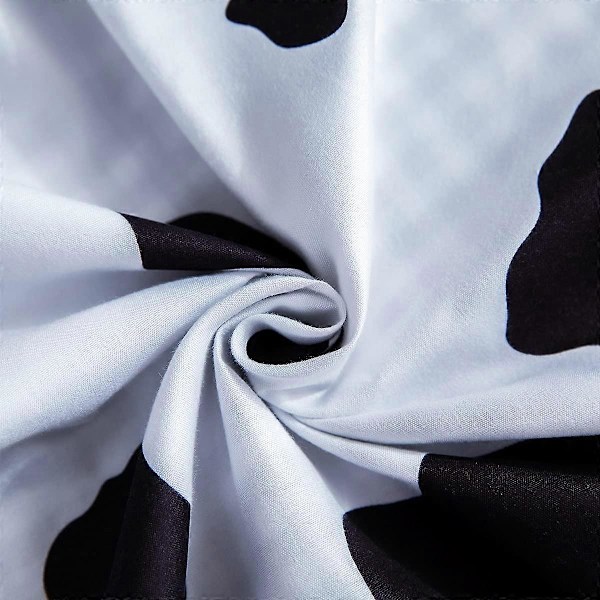Täcke Set Singel, 3-Delat Ko-Print Sängkläder Set Söt Djurtryck Täcke Set Vändbar Mjuk Quiltöverdrag med 2 Kuddfodral (2m)