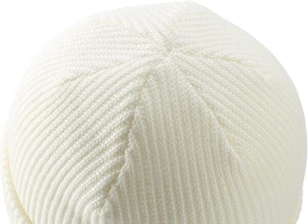 Stickad mössa för män kvinnor varma vinterhattar uppvikta mössor skull cap akryl watch hat vit