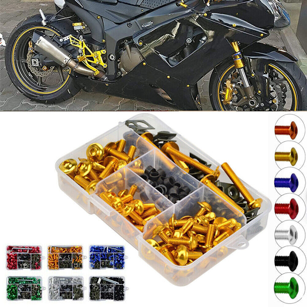 KÅPSBOLTSATS KAROSSERISKRUVAR 177ST PASSAR HONDA YAMAHA SUZUKI KAWASAKI