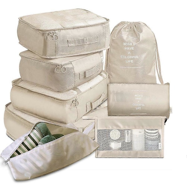 8 st/set Bagageförvaringsväskor med stor kapacitet för packning av kläder, underkläder, kosmetika, reseorganisatör