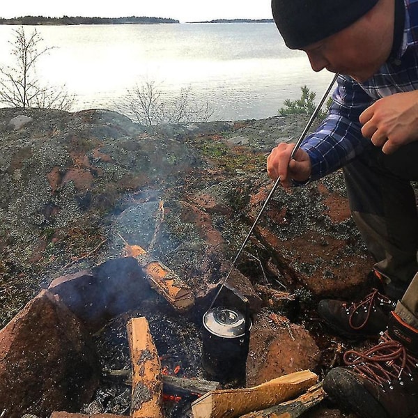 Hopfällbart lägereldverktyg Rostfritt stål eldblåsrör