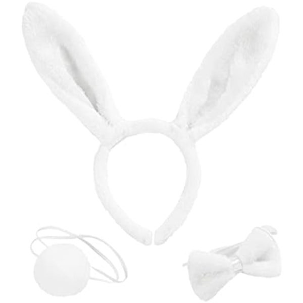 3st Bunny Cosplay Kostymer Bunny Dress up Set Easter Bunny Ears White