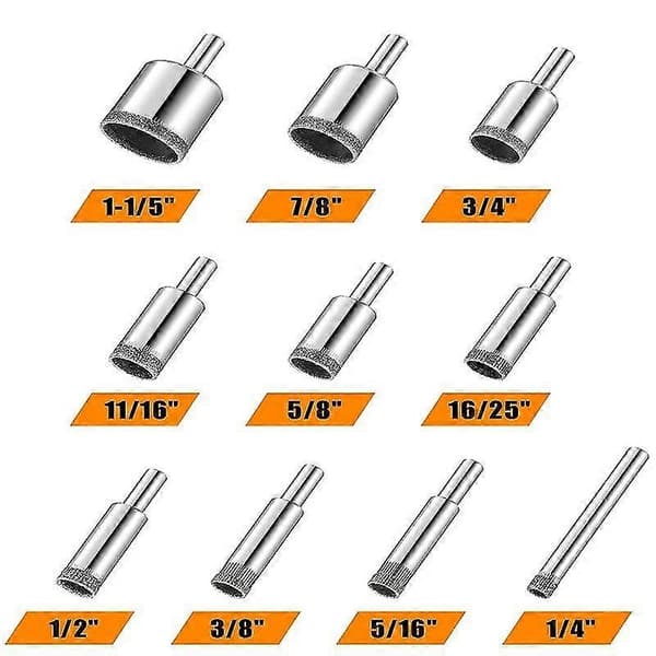 10-pack Diamantborr, Glastegel, Keramiska Marmorborr, Borr