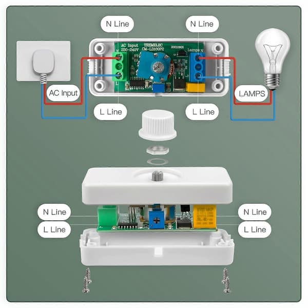 LED Dimmer 3W-100W Dimmerbrytare och Vrid-Dimmer 220-240V med dimbar Smart Knapp för dimbara LED-lampor etc.
