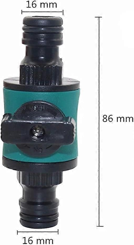 2 st 16mm 2-vägs Trädgårdsslang Snabbkoppling, med Avstängningsventil (2-vägs 16mm)