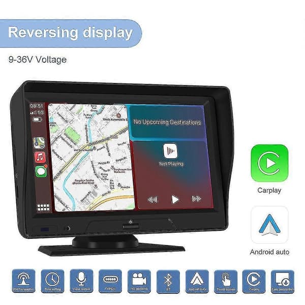7-tums pekskärm bilradio navigation trådlös multimedia Bluetooth Hd1080