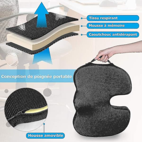 Ergonomisk sittdyna i memory foam för kontor, bil och rullstol