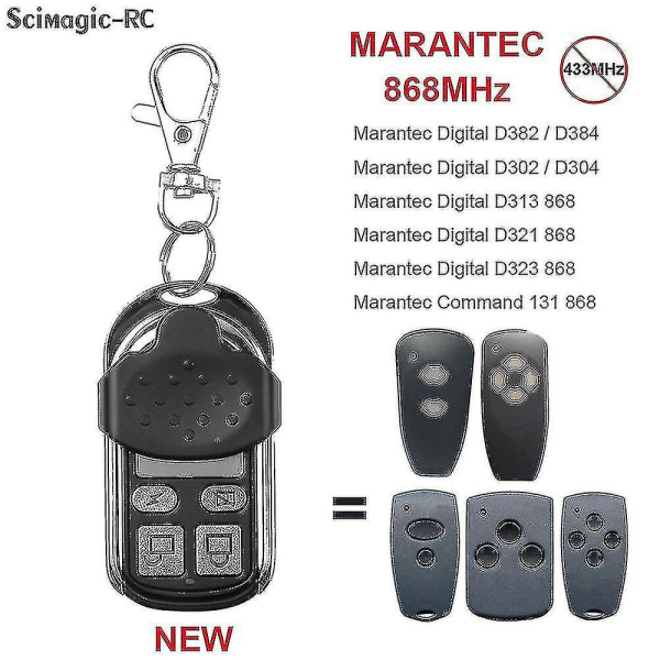 Marantec Digital D304 868mhz Fjärrkontroll för Garageport D302 D382 D384 D31