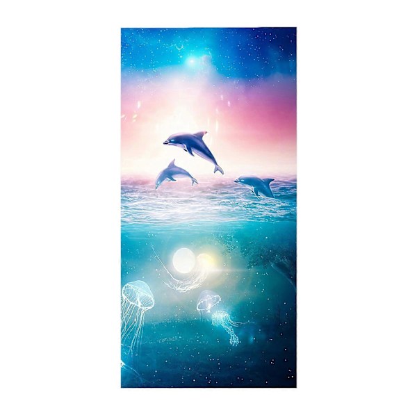 Anti-Sand Strandfilt Mikrofiber Strandhandduk Ocean Val Multifunktionell Handduk För Resor Pool 30X60