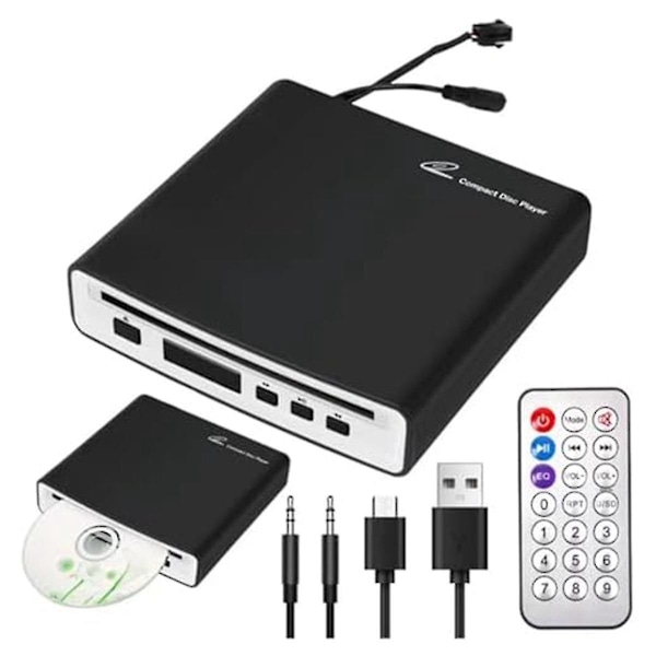 Extern Universal Bil CD-spelare, Portabel CD-spelare För Bil/TV/Laptop Med USB Eller