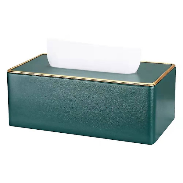 Rektangulär Tissuebox i Läder (mintgrön)