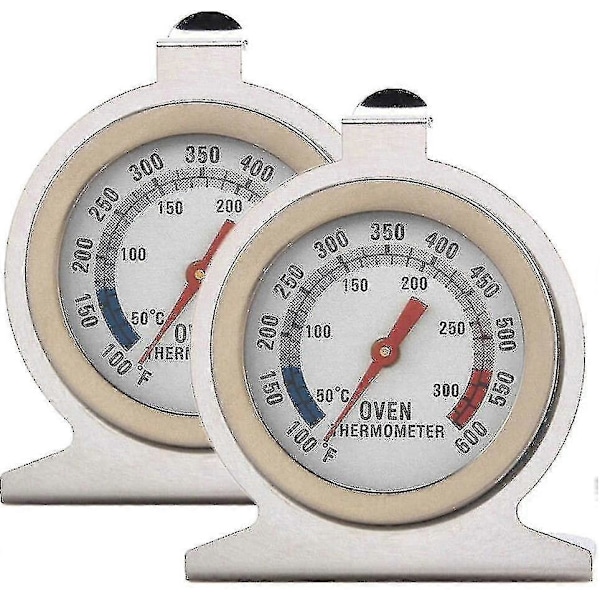 Ugnstermometer för kök, 2-pack Rostfritt Stål Ugnstermometer Bärbar Temperatur 50-300
