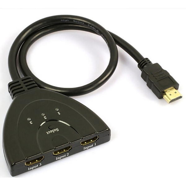 3-portars HDMI Splitter Kabel 1080p Multi Switch Switcher Splitter Väljare Hub Box
